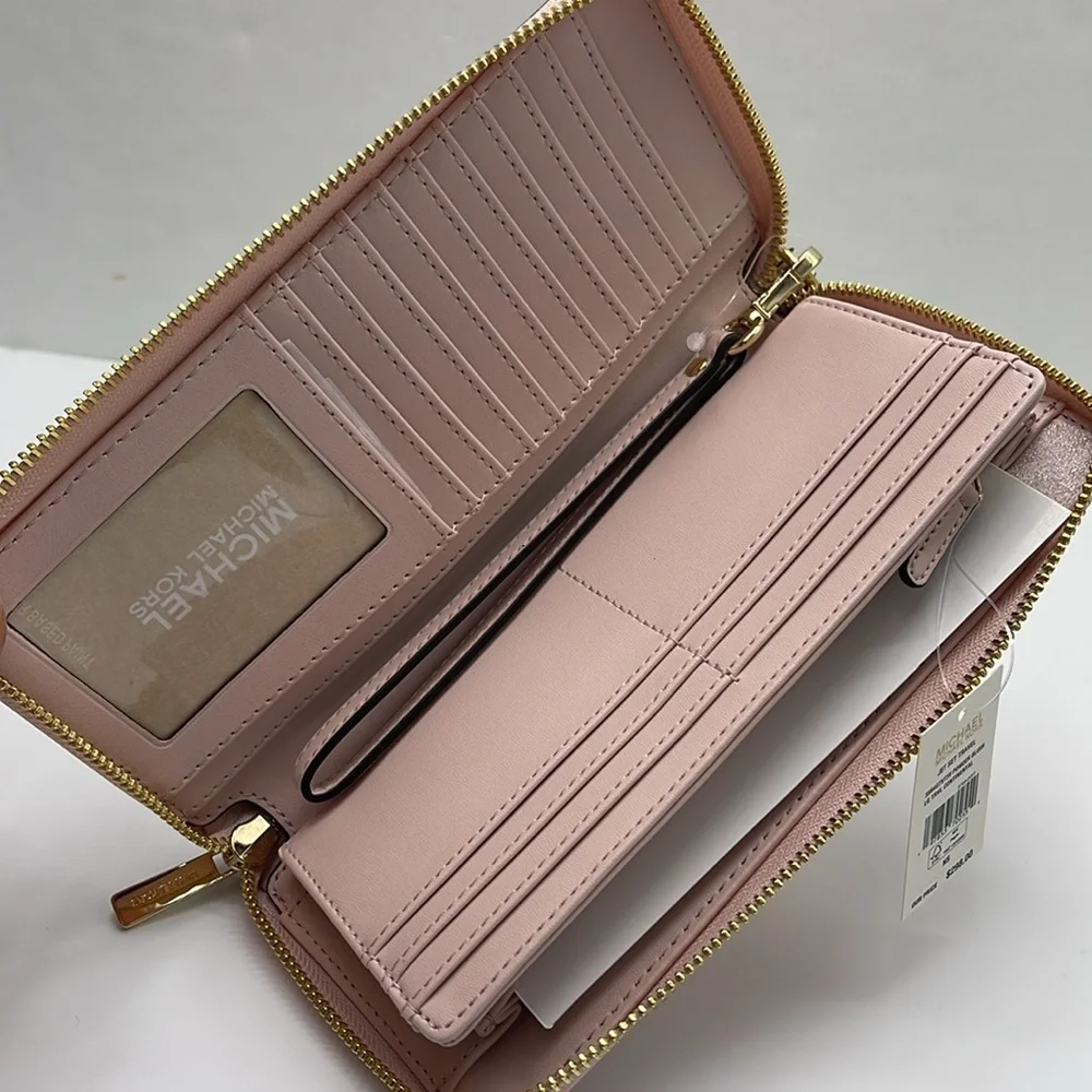 MICHAEL KORS Jet Set Travel Lg Signature Logo Continental Wristlet Phone Holder - Picture 8 of 16